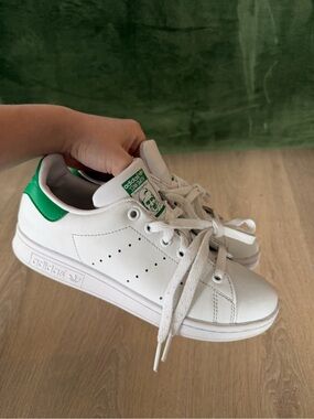Adidas Stan Smith Leather Sneakers White Green Ortholite Women’s US 4.5 EU 36⅔